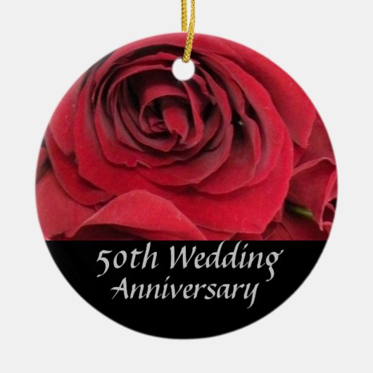 Red Rose 50th Jubileum Tree Ornament (Voorkant)