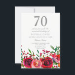 Red Rose 70th Birthday Party Invitation<br><div class="desc">Red Rose 70th Birthday Party Invitation Collection correspondante à Niche et Nest magasin.</div>