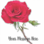 Red Rose Aangepast bericht Sticker (Voorkant)