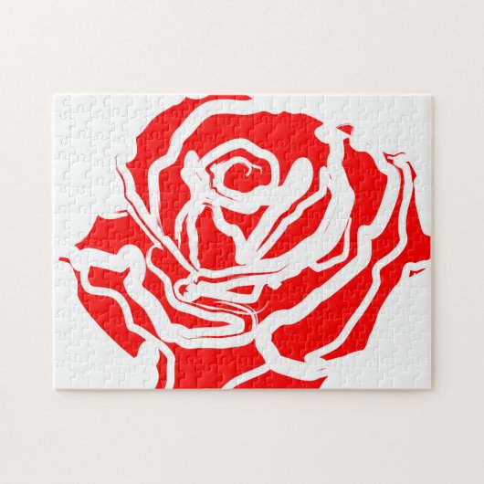 Red Rose Abstract Legpuzzel (Horizontaal)