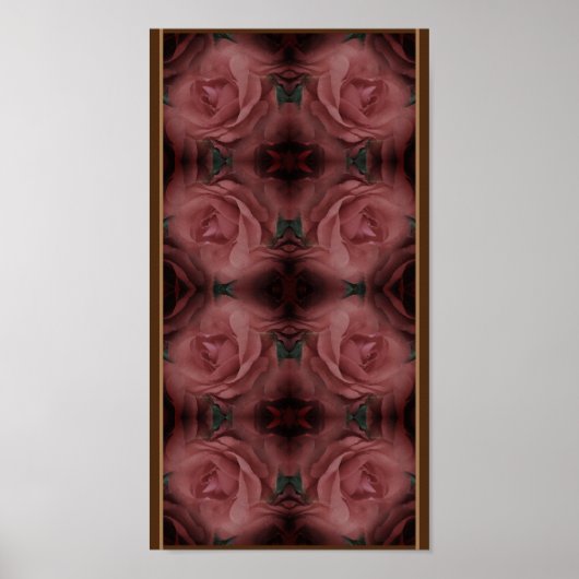 Red Rose  Abstract Pattern Poster (Voorkant)