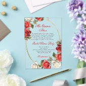 Red Rose acryl Quinceanera uitnodiging Acryl Uitnodigingen (Insitu (Huwelijk))