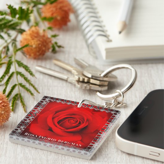 Red Rose [Acrylic Keychain] Sleutelhanger (Voorkant Rechts)
