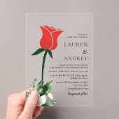 Red Rose Acrylic Wedding Invitation Acryl Uitnodigingen (Insitu (Draagbaar))