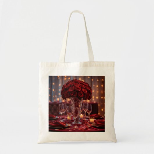 Red Rose Aesthetic Valentine Romantic Tote Bag (Devant)