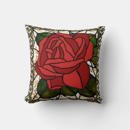  Red Rose Art Deco Kussen