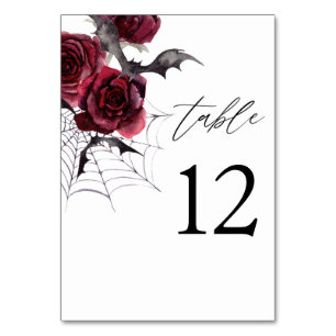 Red Rose & Bats Halloween Kaart