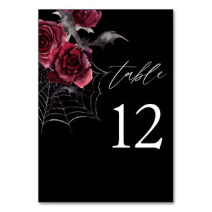 Red Rose & Bats Halloween - Zwart Kaart