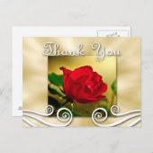 Red Rose Bedankt Briefkaart (Voorkant / Achterkant)