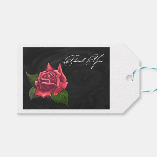Red Rose Bedankt Cadeaulabel (Voorkant (Horizontaal))