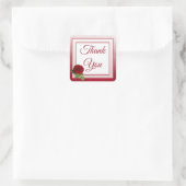 Red Rose Bedankt voor je bruiloft. Vierkante Sticker (Tas)