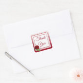 Red Rose Bedankt voor je bruiloft. Vierkante Sticker (Envelop)