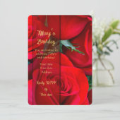 Red Rose Birthday Card Bedankkaart (Staand voorkant)