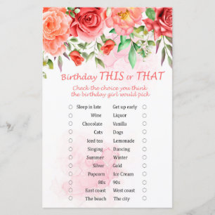 Red Rose Birthday Dit of dat spel