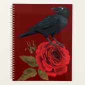 Red Rose Black Bird Raven Planner (Voorkant)