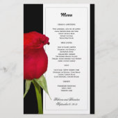 Red Rose Black en White Wedding Menu Sjabloon (Voorkant)