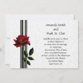 Red Rose Black Stripes Weddenschap Kaart (Voorkant)
