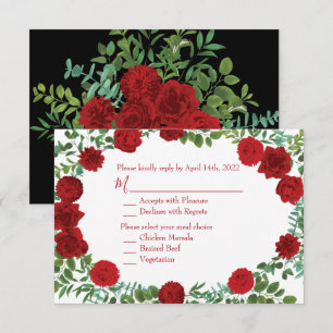Red Rose Black Wedding Gothic Dark Kaart