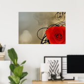 Red Rose Blank Poster (Thuiskantoor)