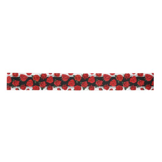 Red Rose Bloom | Rood wit en zwart Lint (Voorkant)