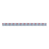 Red Rose Blue White Blossom Grosgrain Lint (Voorkant)
