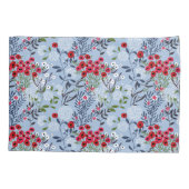 Red Rose Blue White Blossom Kussensloop (Achterkant)