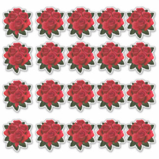Red Rose Boeket Meerdere Sticker