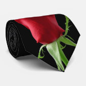 Red rose Boston Terrier stropdas (Opgerold)