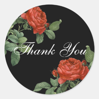  Red Rose Botanical dank u Ronde Sticker