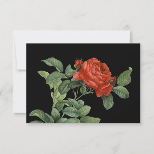 Red Rose Botanische bruiloft RSVP (Achterkant)