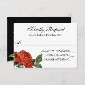 Red Rose Botanische bruiloft RSVP (Voorkant / Achterkant)
