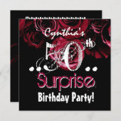Red Rose Bouquet 50th Surprise Birthday B541 Kaart (Voorkant / Achterkant)