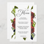 Red Rose Bouquet Floral Wedding Menu (Voorkant / Achterkant)