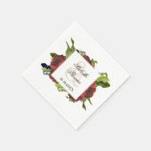 Red Rose Bouquet Floral Wedding Servetten (Hoek)