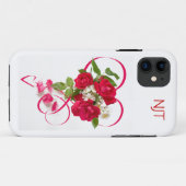 Red Rose Bouquet Foto & Ribbon Heart Case-Mate iPhone Case (Achterkant (horizontaal))