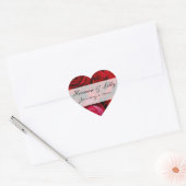 Red Rose Bouquet Persoonlijk huwelijk Hart Sticker (Envelop)