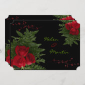 Red Rose Bouquets-uitnodiging Kaart (Voorkant / Achterkant)
