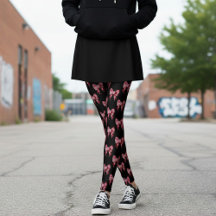 Red Rose Bows Leggings