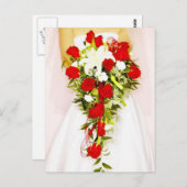 Red Rose Bridal Bouquet Briefkaart (Voorkant / Achterkant)
