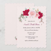 Red Rose Bridal Shower Kaart (Voorkant / Achterkant)