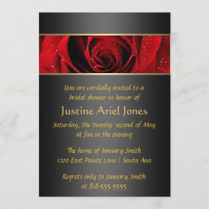 Red Rose Bridal Shower Kaart