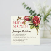  Red Rose Bridal Shower Kaart (Staand voorkant)