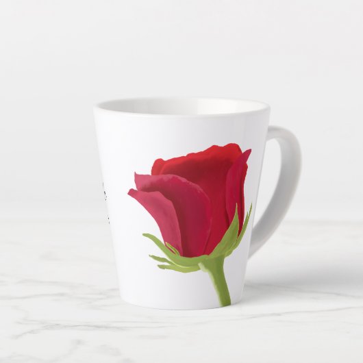 Red rose Bridesmaid Nom Latte Mug (Angle droit)