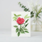 Red Rose Briefkaart (Staand voorkant)
