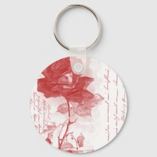 Red Rose Briefkaart Design Sleutelhanger