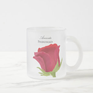 Red Rose Bruidsmeisje naam cadeau Mok