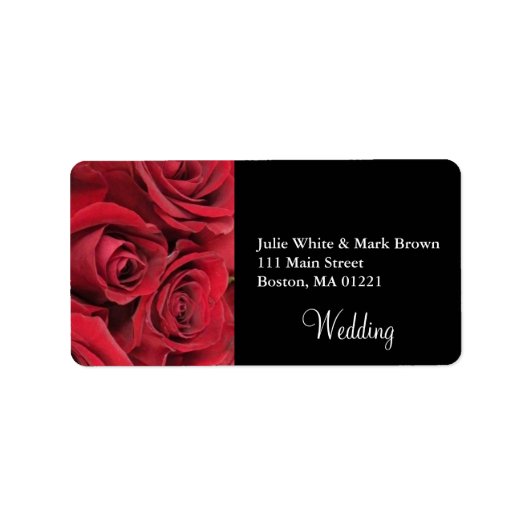 Red Rose bruiloft adres label (Voorkant)