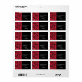 Red Rose bruiloft adres label (Full Sheet)
