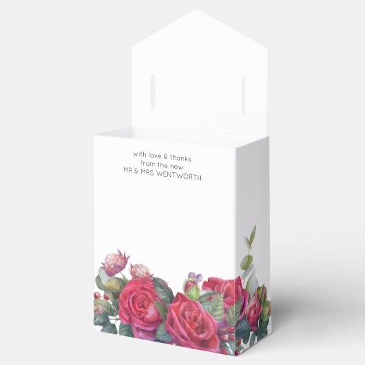 Red Rose bruiloft dank u Bedankdoosjes (Geopend)