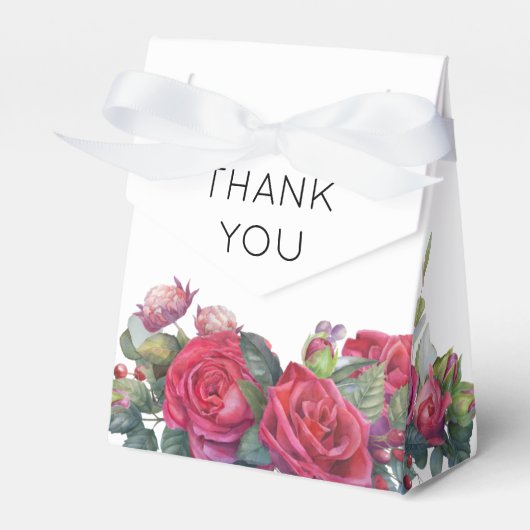Red Rose bruiloft dank u Bedankdoosjes (Voorkant Zijde)